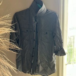 Mens Black/White Dress Shirt -Murano - Slim Fit - Medium